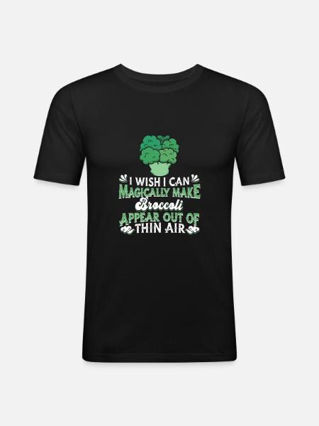 Broccoli Vegetables Vegan Vegetarian - Men's Slim Fit T-Shirt - black