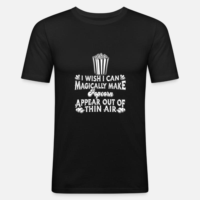 Popcorn - Männer Slim Fit T-Shirt - Schwarz