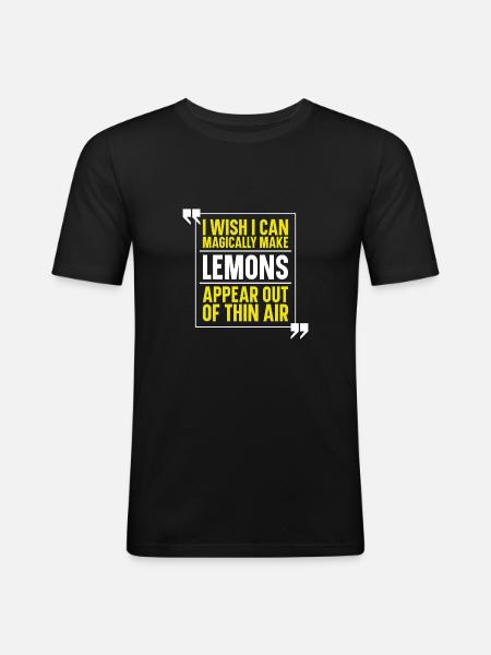 Citron Agrumes Lime - T-shirt près du corps Homme - noir