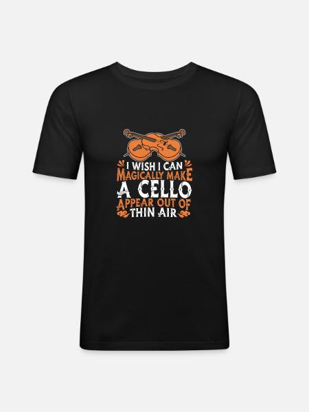 Cello Cellist Cellistin - Männer Slim Fit T-Shirt - Schwarz