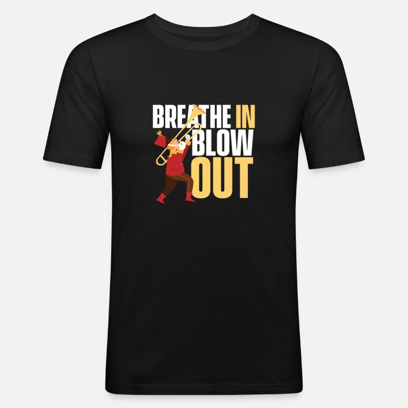 Posaune - Männer Slim Fit T-Shirt - Schwarz