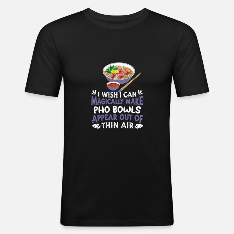 Pho Bowl - Männer Slim Fit T-Shirt - Schwarz