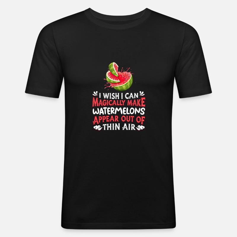 Wassermelone - Männer Slim Fit T-Shirt - Schwarz