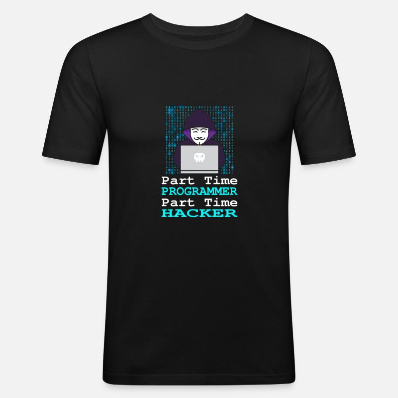 Programmeur Coder Développeur de logiciels - T-shirt près du corps Homme - noir