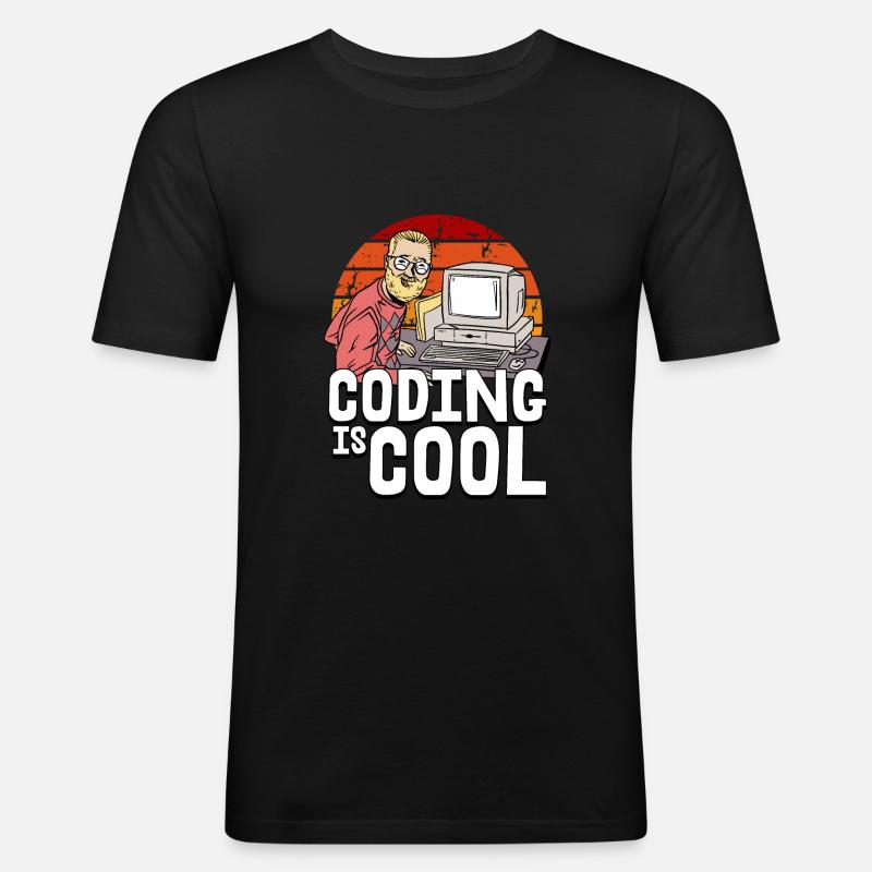 Programmierer Coder Software Entwickler - Männer Slim Fit T-Shirt - Schwarz