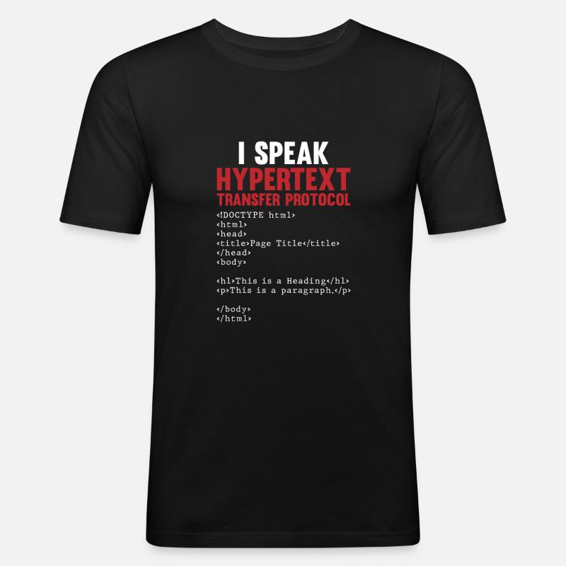Programmeur Coder Développeur de logiciels - T-shirt près du corps Homme - noir