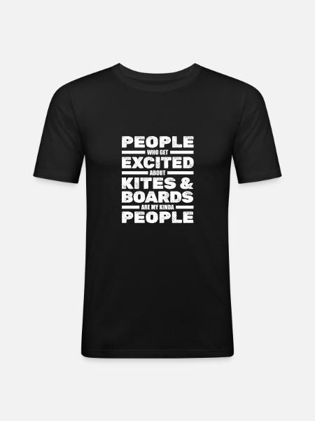 Kitesurfing Kiteboarding Kite Kite Kiten - Men's Slim Fit T-Shirt - black