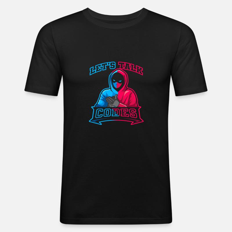 Programmeur Coder Développeur de logiciels - T-shirt près du corps Homme - noir