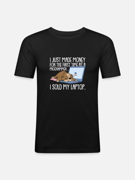 Programmierer Coder Software Entwickler - Männer Slim Fit T-Shirt - Schwarz