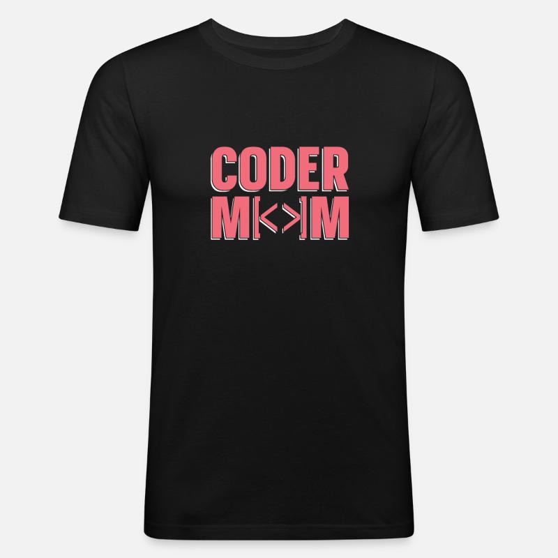 Programmeur Coder Développeur de logiciels - T-shirt près du corps Homme - noir