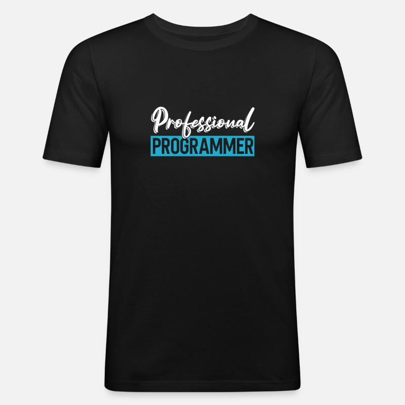 Programmeur Coder Développeur de logiciels - T-shirt près du corps Homme - noir