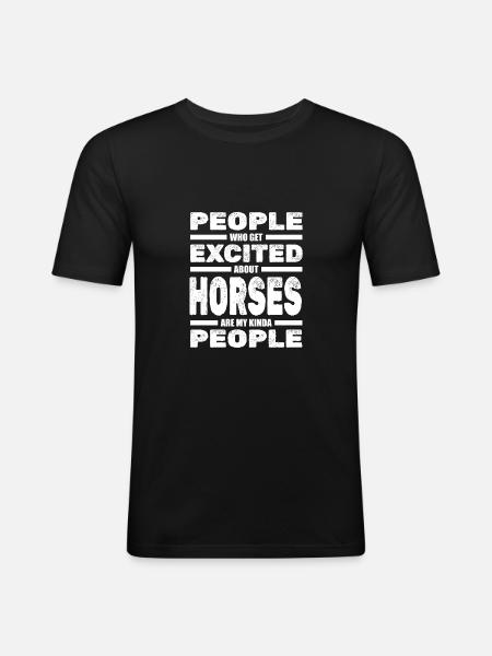 Cavalier Équitation Équitation - T-shirt près du corps Homme - noir