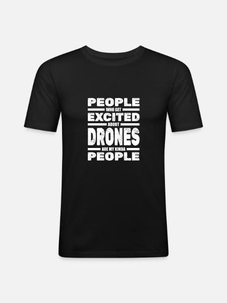 Drone Drone Pilot Quadcopter - Men's Slim Fit T-Shirt - black