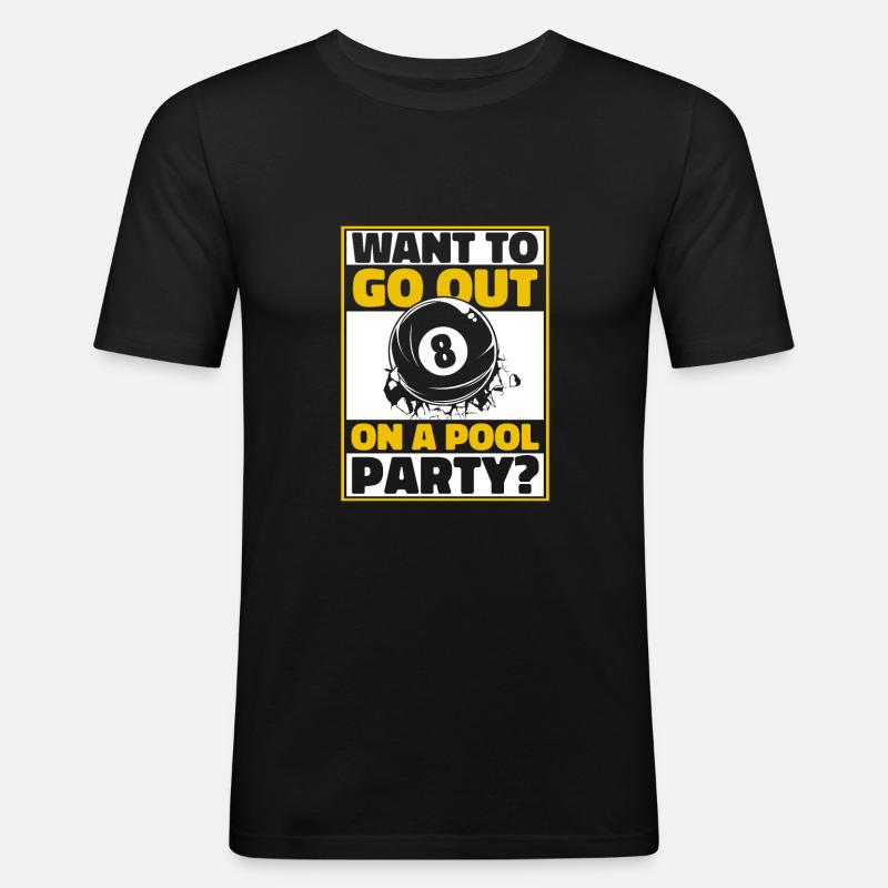 Billard 8-Ball - Männer Slim Fit T-Shirt - Schwarz