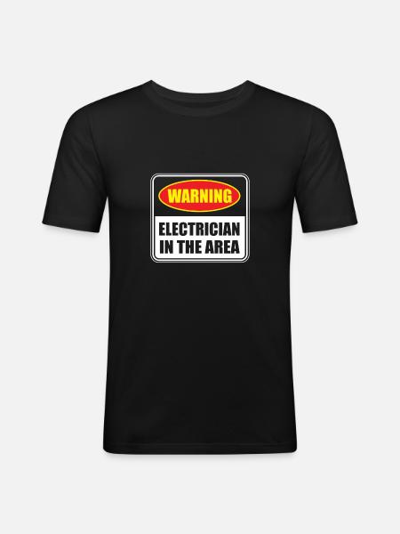 Electrician Electrical Engineer Electronics Technician - Men's Slim Fit T-Shirt - black