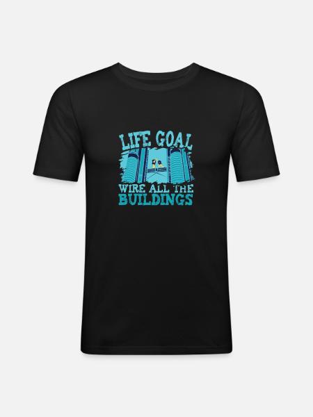 Electrician Electrical Engineer Electronics Technician - Men's Slim Fit T-Shirt - black