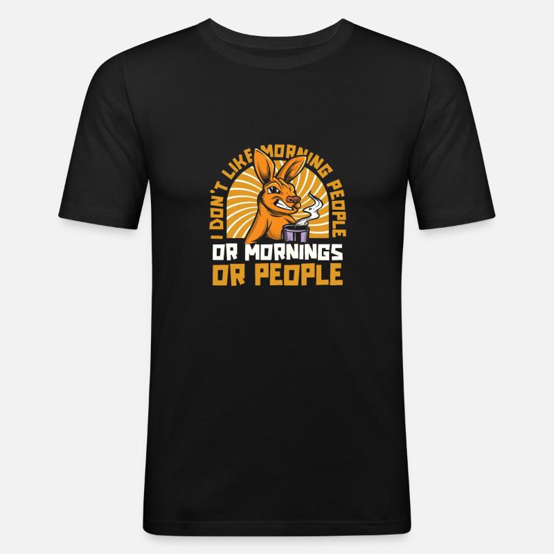 Känguru - Männer Slim Fit T-Shirt - Schwarz
