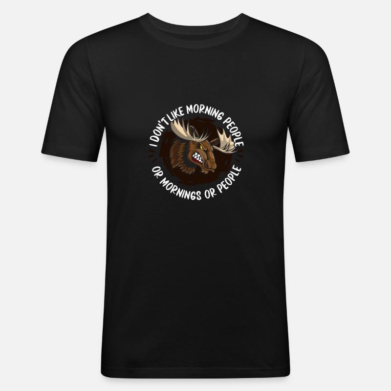 Elch - Männer Slim Fit T-Shirt - Schwarz