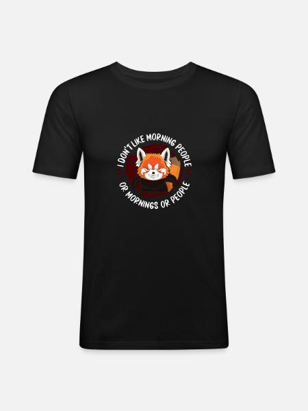 Cat Bear Red Panda - Men's Slim Fit T-Shirt - black