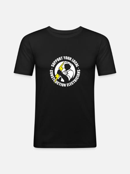 Electrician Electrical Engineer Electronics Technician - Men's Slim Fit T-Shirt - black