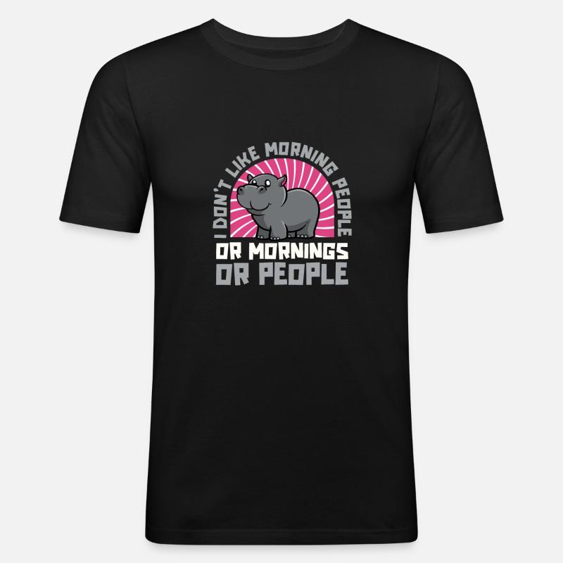 Nilpferd Hippo Flusspferd - Men's Slim Fit T-Shirt - black