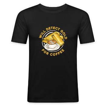 Goldbergbau Goldmine - Männer Slim Fit T-Shirt - Schwarz - Vorne - Nik (191cm)