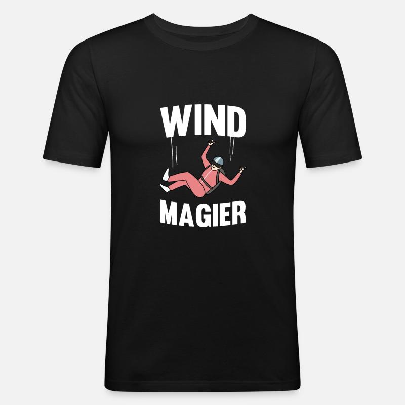 Indoor-Skydiving - Männer Slim Fit T-Shirt - Schwarz