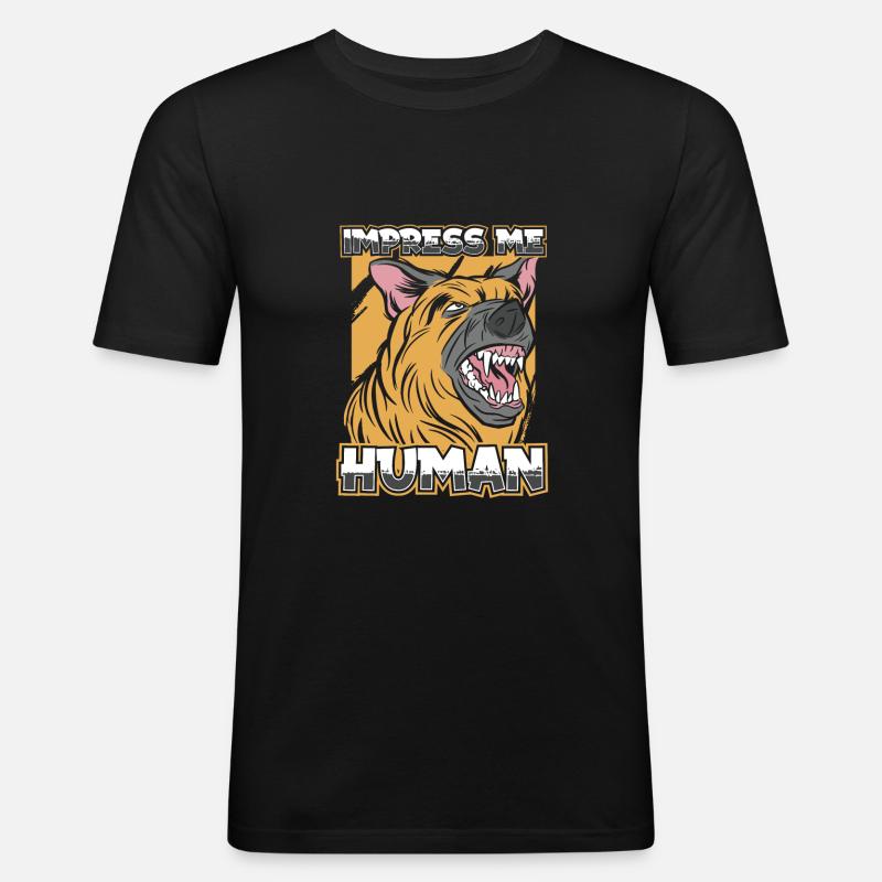 Deutscher Schäferhund German Shepherd - Männer Slim Fit T-Shirt - Schwarz