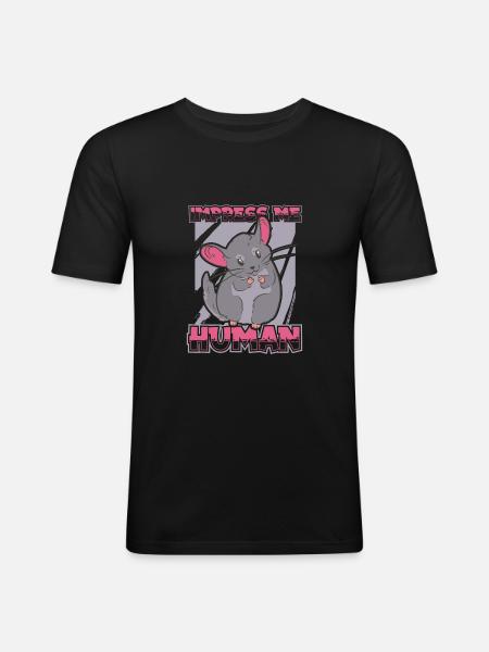 Chinchilla - T-shirt près du corps Homme - noir