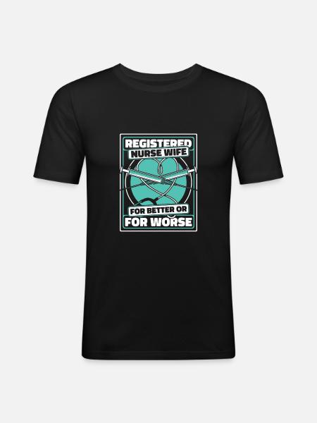 Infirmier - T-shirt près du corps Homme - noir