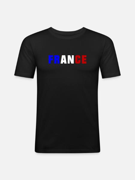 France Flag Design - Men's Slim Fit T-Shirt - black