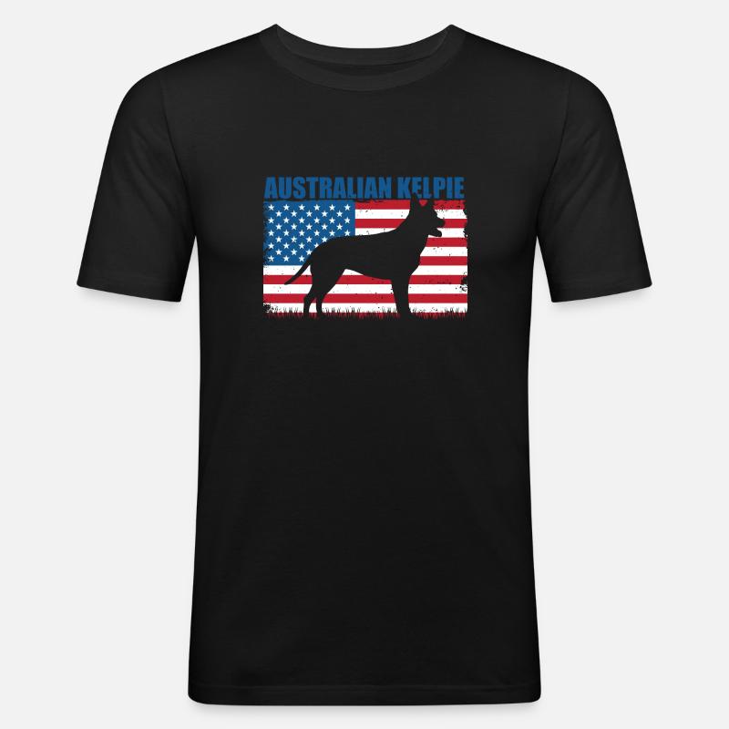 Australian Kelpie - Männer Slim Fit T-Shirt - Schwarz