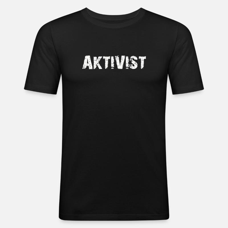 AKTIVIST - Männer Slim Fit T-Shirt - Schwarz