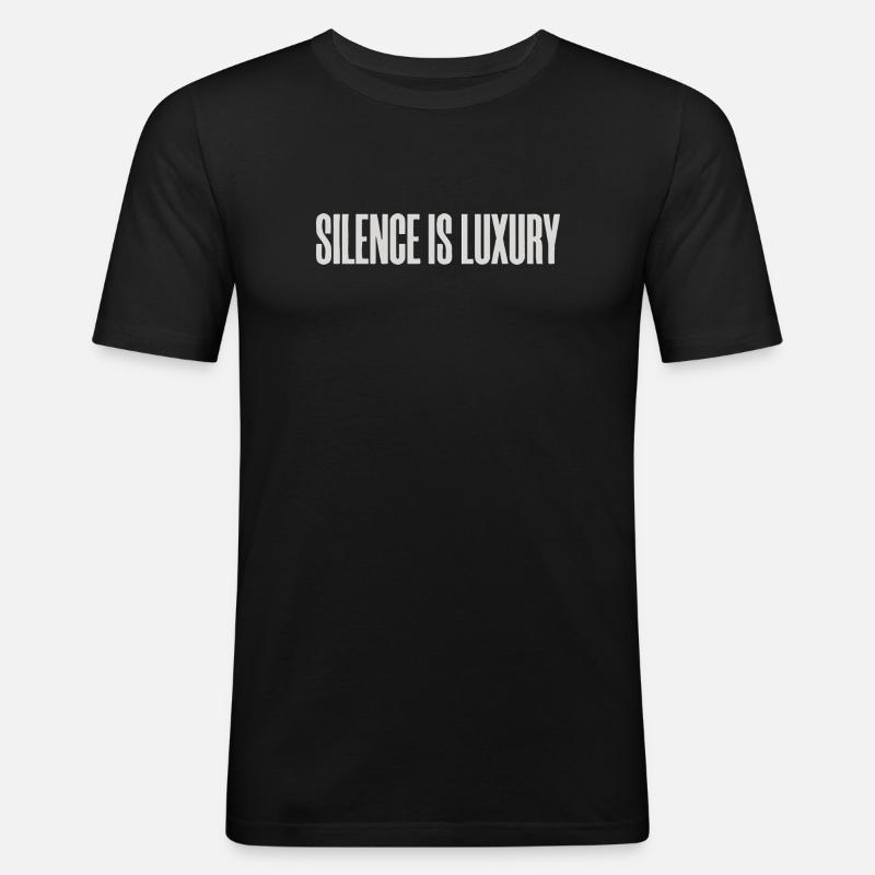 Minimalistisches Premium-Typografie-Design - Männer Slim Fit T-Shirt - Schwarz