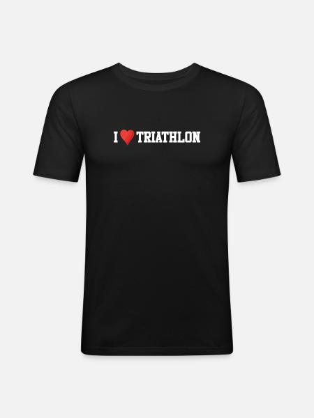 I Love Triathlon - Men's Slim Fit T-Shirt - black