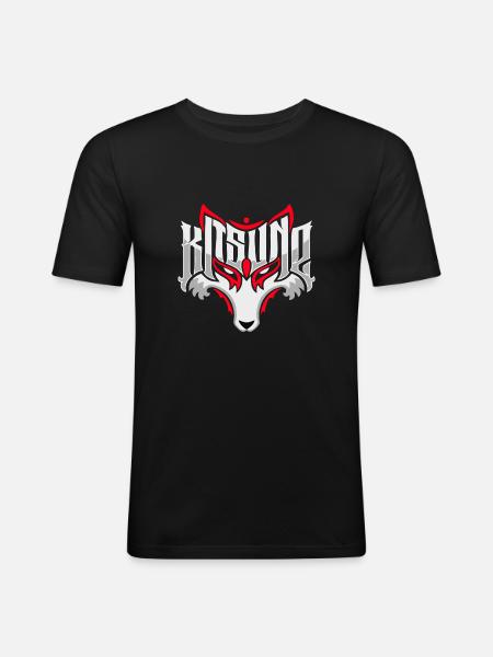 Kitsune - T-shirt près du corps Homme - noir