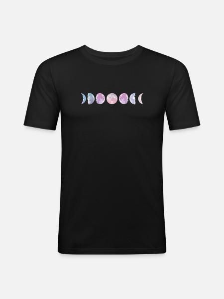 Pastel Moon Phases - Men's Slim Fit T-Shirt - black