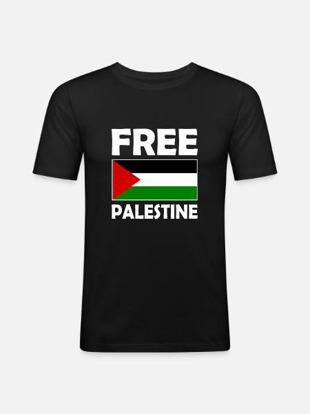 Free palestine - Men's Slim Fit T-Shirt - black