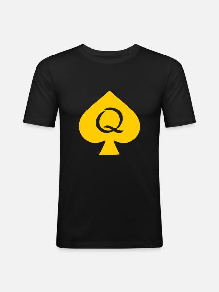 QUEEN OF SPADES - Men's Slim Fit T-Shirt - black