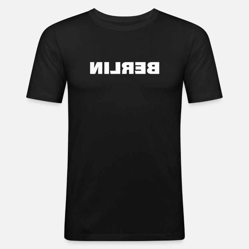 BERLIN - Männer Slim Fit T-Shirt - Schwarz