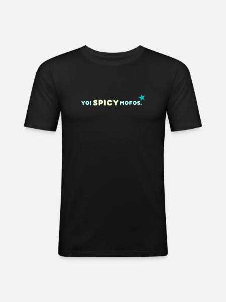 Yo! Spicy. | Retro Streetwear Statement - Men's Slim Fit T-Shirt - black
