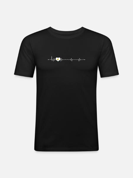 Bird Within Pulse Heart - Men's Slim Fit T-Shirt - black