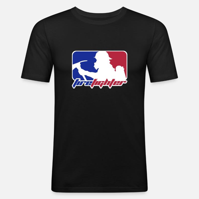 firefighter - Männer Slim Fit T-Shirt - Schwarz