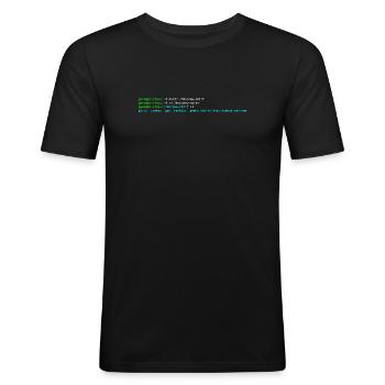 Linux-Terminal - Männer Slim Fit T-Shirt - Schwarz - Vorne - Nik (191cm)