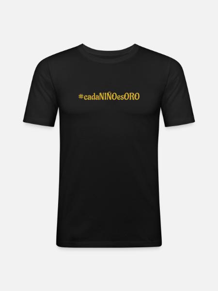 #cadaNIÑOesORO - Spanish lettering - Men's Slim Fit T-Shirt - black