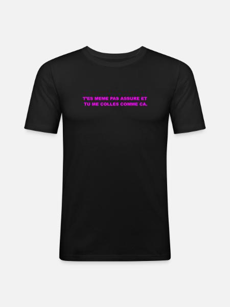 T’es Même Pas Assuré - T-shirt près du corps Homme - noir