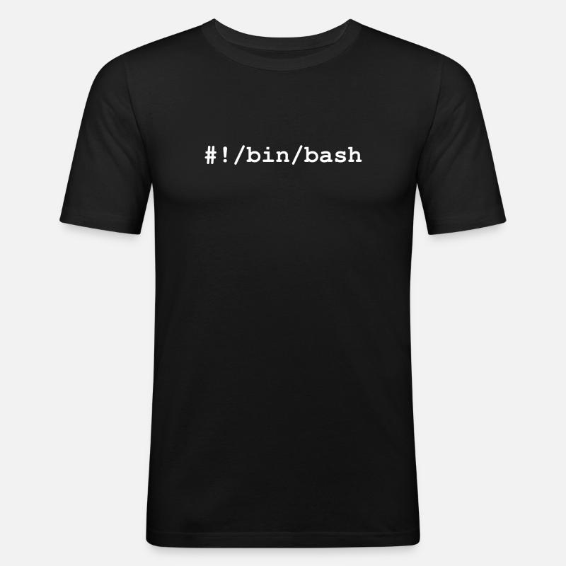 Bash / Bourne-Again Shell i Linux og Unix - Herre Slim Fit T-Shirt - sort