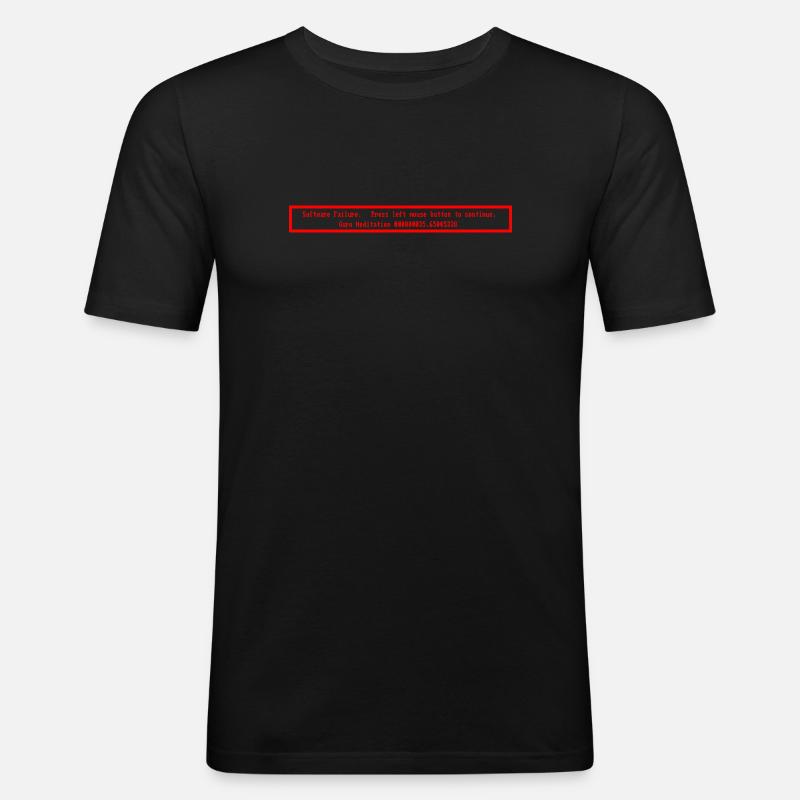 guru-meditation_error - Männer Slim Fit T-Shirt - Schwarz