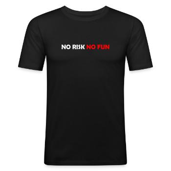 No Risk No Fun - Men's Slim Fit T-Shirt - black - Front - Nik (191cm)