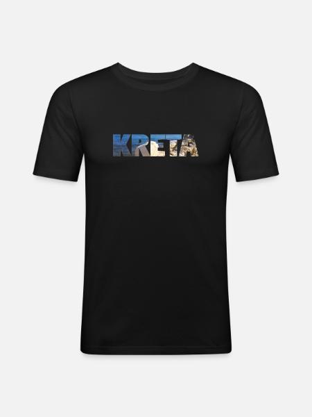 Crete - Crete - summer design - Men's Slim Fit T-Shirt - black